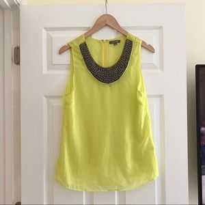 Tinley Road neon yellow chiffon top